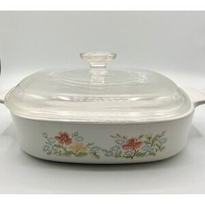 Vintage Corning Ware Casserole Dish A-8-B With Lid 1 1/2‎ Quart Autumn Meadow